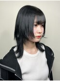 ミディアムウルフカットネオウルフカット顔まわりレイヤーカット