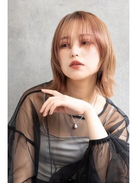 アールイーノウン 阿倍野区昭和町店(re; nown) 小顔外ハネミディアムアッシュ20代30代40代くびれミディ韓国ヘア