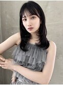 ミニウルフレイヤーカット顔周り前髪韓国ミディアムロング/柏