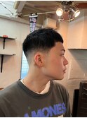 MEN'S HAIRウルフアッシュブラックカルマパーマベリーショート