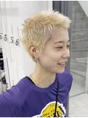 スパイキーショート/ハイトーン/ブリーチカラー/八王子/岩名