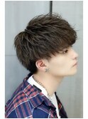 ソフトツーブロック無造作束感マッシュ刈り上げLIPPS