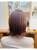ピンクカラー×外ハネボブ