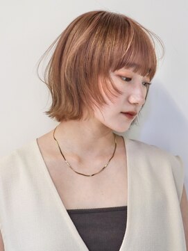 シスタ(SISTA) 外はねくびれボブオレンジブラウンオレンジベージュ谷ひより/1