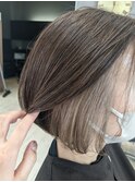 ［佐々木］白髪ぼかし×グレージュ×インナーカラー×ボブ