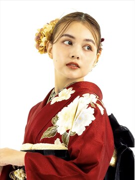 アース 四日市店(HAIR&MAKE EARTH) 金箔×フラワー飾りの上品シニヨンアレンジ