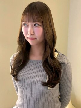 ユニバイリサ 天神大名店(uni by risa) ワイドバング 顔周りレイヤー 透明感カラー アッシュベージュ