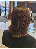 アース 会津若松店(HAIR&MAKE EARTH)&nbsp;柔らかレイヤーミディ×ブラウンカラー