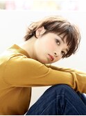 耳掛け×ショートボブ