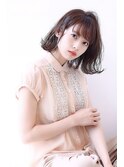 【毛先パーママーメイドアッシュ伸ばしかけ小顔ボブルフ】