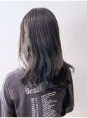 グレーロング_Aラインボブかきあげロング_ba337951