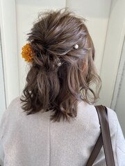 ヘアアレンジ・ヘアセット・ハーフアップ