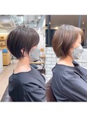 絶壁解消×くびれ×30代40代50代×前髪長め大人ショートボブ永