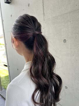 アチーブ ヘア デザイン(achieve hair design) 大人可愛いイヤリングカラー ピンクブラウンカラー