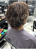 サーフカールウルフスパイラルパーマ襟足メッシュ