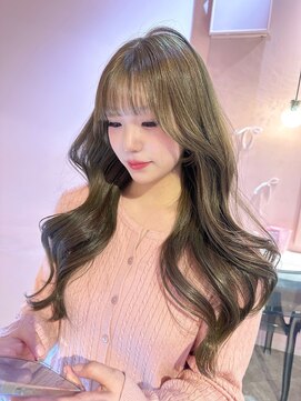 セシル(SECYL) 【Mika】春カラー オリーブベージュ レイヤーカット モテ