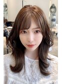 大人かわいいくびれヘアシースルーバング　20代30代40代50代