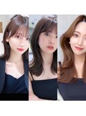 くびれヘアレイヤーカット顔周りカット韓国ヘア前髪髪質改善