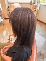 スアバイキキ(SuA by kiki.)&nbsp;縮毛矯正/くびれヘア/アプリコットオレンジ/ハイライトカラー