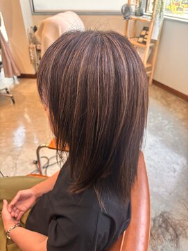 スアバイキキ(SuA by kiki.) 縮毛矯正/くびれヘア/アプリコットオレンジ/ハイライトカラー