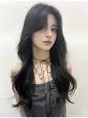 暗めカラー レイヤーカット 韓国ヘア