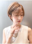 大人ショート/縮毛矯正/学割U24/ブルーカラー/くすみベージュ
