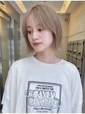 小顔大人ボブ暗めカラーミディアムデザインカラー