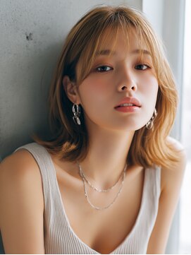 レイヤーカット/切りっぱなしボブ／エアリーロング