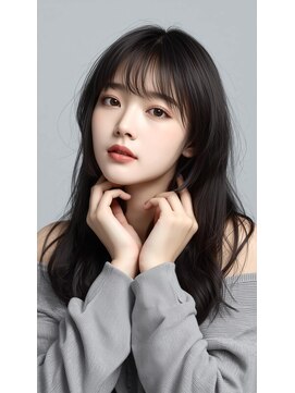 熊本/韓国レイヤーカット×艶暗カラー×セミロング