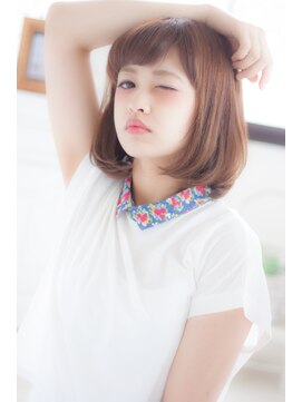 アンジュ ヘアー(Ange hair) 簡単スタイリング　ナチュラルボブ×厚めバング♪