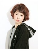 チェリーレッド×ショートスタイルパラパラブリーチ20代30代40代