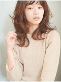 【逆三角形顔型カバー】甘×カジュアル