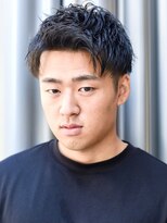 メリケンバーバーショップ コウベ(MERICAN BARBERSHOP KOBE)&nbsp;スーツ短髪ツーブロック束感モテる黒髪シークレットパーマ