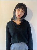 大人かわいい切りっぱなしとインナーカラー