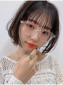  20代30代40代丸みショートボブマッシュ前下がりレイヤー