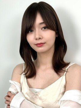 ヴェイン 渋谷(vain) 20代30代　韓国ヘア　くびれヘア　外ハネ　艶感　ブラウン