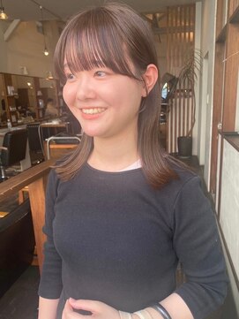 モク 大阪梅田店(MOK) 【顔まわりも可愛い】ストレート外ハネボブ