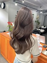 レブ 三条河原町(Reb,) ブリーチなしレイヤーカットショコラブラウンオリーブベージュ