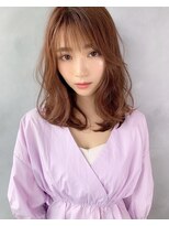 ジーナ 千葉 2nd(Zina)&nbsp;髪質改善＊ナチュラルブラウン斜めバング＊美髪【Zina千葉2nd】