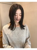 前髪レイヤー○透明感カラー