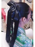 ガーリーゆるふわ三つ編みまとめ髪結婚式二次会お呼ばれイベント