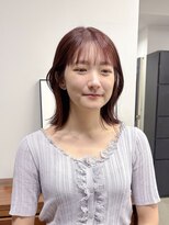 ヘアー アイス 御器所本店(HAIR ICI) ブリーチなしダブルカラーボルドー暖色カラー秋カラー冬カラー