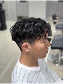 メンズパーマツイストスパイラルフェザーパーマ眉毛