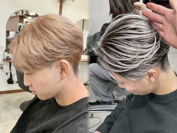 アトラクト バイ ラック 津田沼(Attract by LUCK)の写真/津田沼メンズ必見☆ケアブリーチでハイトーンカラーをダメージレスに楽しむ！デザインカラーならAttract♪