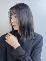 エアーアオヤマ(air-AOYAMA) プツッとミディアム/暗髪/ダークグレージュ/10代.20代.30代