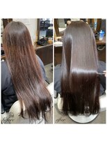 ムーブ(Moob)&nbsp;ムラ修正も万能な艶感ブラウンカラー×髪質改善カラー【別府】