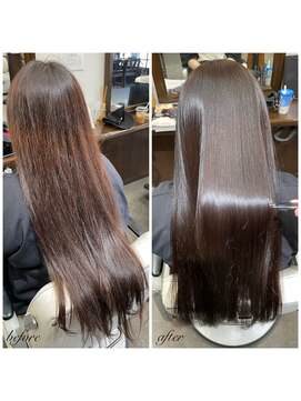 ムーブ(Moob) ムラ修正も万能な艶感ブラウンカラー×髪質改善カラー【別府】