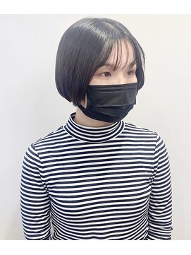 モリオフロムロンドン 松戸店(Morio from London) 【松戸　松戸】黒髪丸みボブあごラインミニボブ前髪あり
