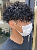 メンズパーマ波巻きパーマツイストスパイラルパーマウルフ鹿児島
