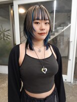 レコ 渋谷(LECO)&nbsp;ケアブリーチデザインブルーブラックベージュカラー